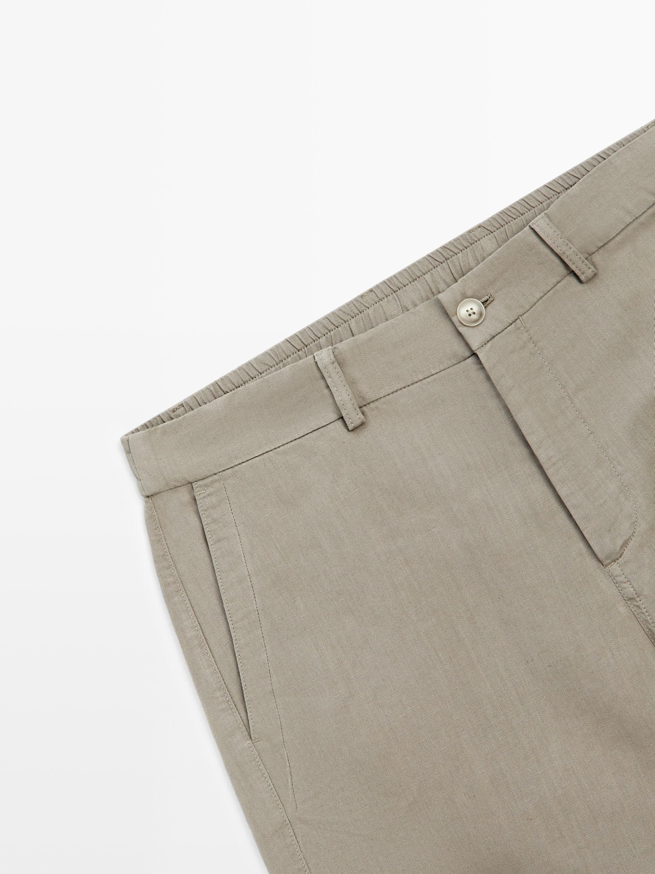 Linen blend Bermuda shorts
